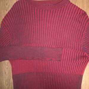 Bachrach Silk Blend Crewneck Pullover Sweater Womens Size Large Red Gray